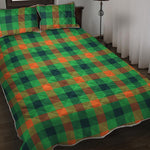 Saint Patrick's Day Buffalo Plaid Print Quilt Bed Set