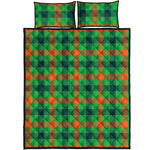 Saint Patrick's Day Buffalo Plaid Print Quilt Bed Set