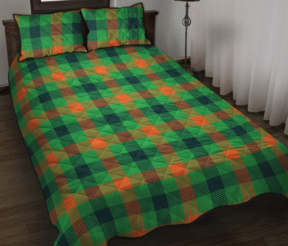Saint Patrick's Day Buffalo Plaid Print Quilt Bed Set