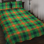 Saint Patrick's Day Buffalo Plaid Print Quilt Bed Set