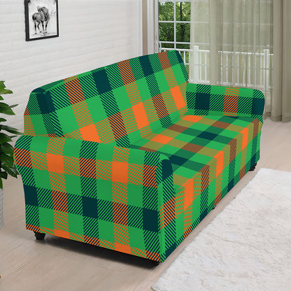 Saint Patrick's Day Buffalo Plaid Print Sofa Cover
