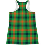 Saint Patrick's Day Buffalo Plaid Print Women's Racerback Tank Top