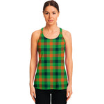Saint Patrick's Day Buffalo Plaid Print Women's Racerback Tank Top