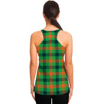 Saint Patrick's Day Buffalo Plaid Print Women's Racerback Tank Top