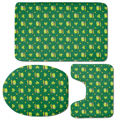 Saint Patrick's Day Celebration Print 3 Piece Bath Mat Set