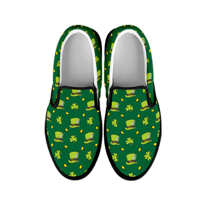 Saint Patrick's Day Celebration Print Black Slip On Shoes