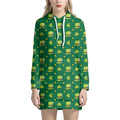 Saint Patrick's Day Celebration Print Pullover Hoodie Dress