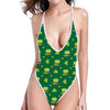 Saint Patrick's Day Celebration Print One Piece High Cut Swimsuit