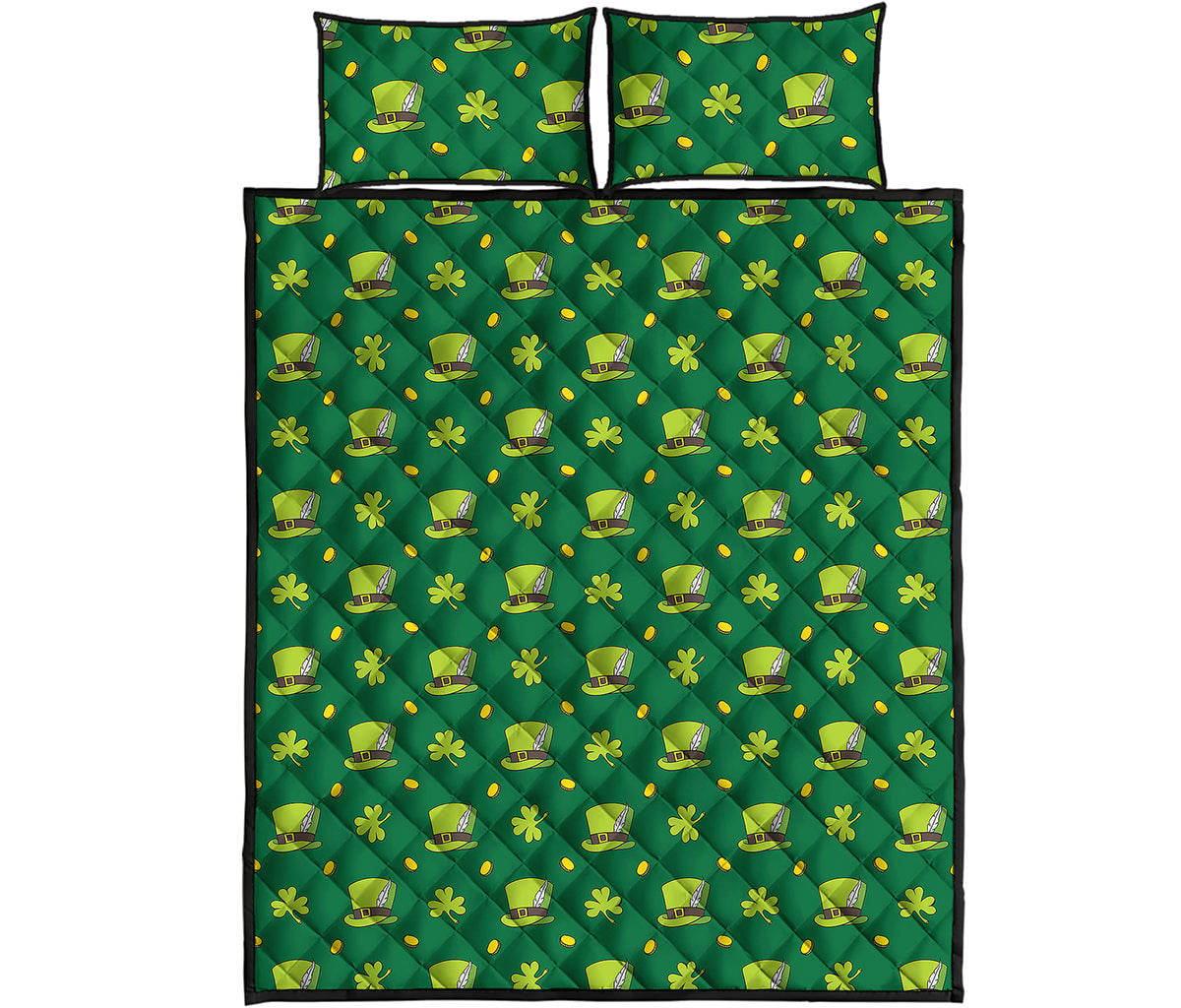 Saint Patrick's Day Celebration Print Quilt Bed Set