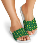 Saint Patrick's Day Celebration Print White Slide Sandals