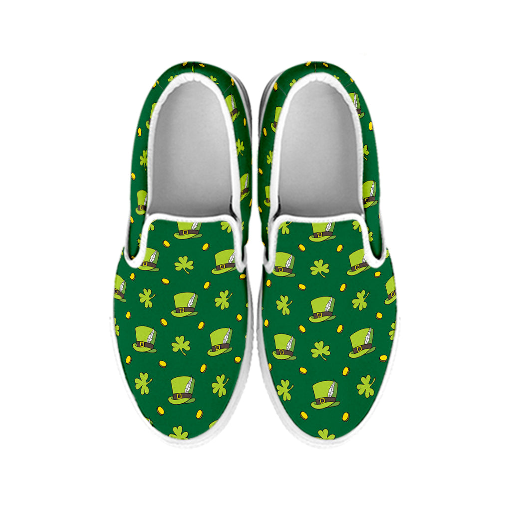 Saint Patrick's Day Celebration Print White Slip On Shoes