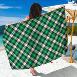 Saint Patrick's Day Irish Tartan Print Beach Sarong Wrap