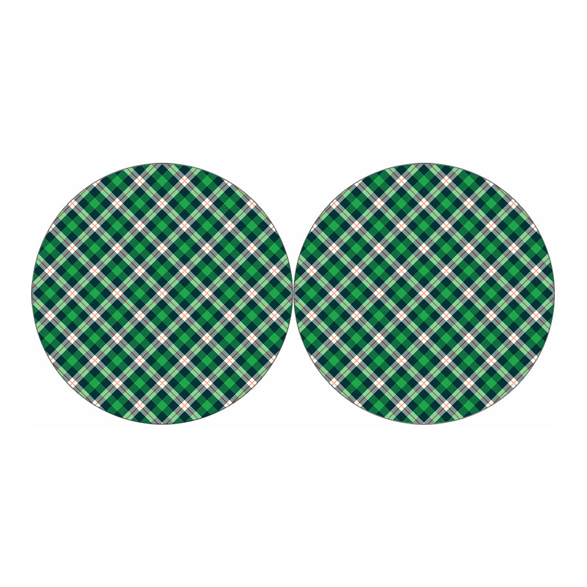 Saint Patrick's Day Irish Tartan Print Car Coasters