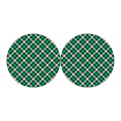 Saint Patrick's Day Irish Tartan Print Car Coasters