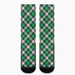 Saint Patrick's Day Irish Tartan Print Crew Socks