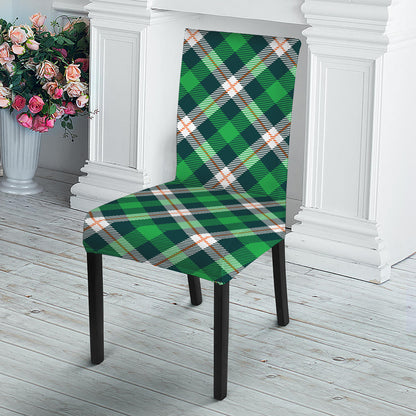 Saint Patrick's Day Irish Tartan Print Dining Chair Slipcover