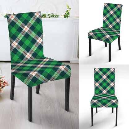Saint Patrick's Day Irish Tartan Print Dining Chair Slipcover