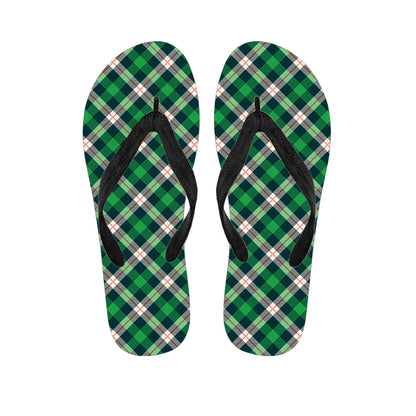 Saint Patrick's Day Irish Tartan Print Flip Flops