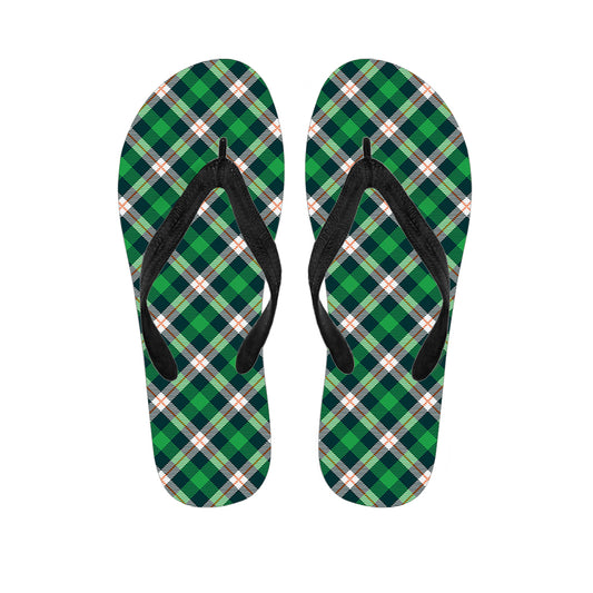 Saint Patrick's Day Irish Tartan Print Flip Flops