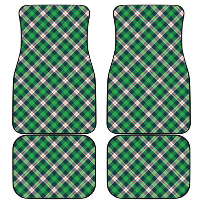 Saint Patrick's Day Irish Tartan Print Front and Back Car Floor Mats