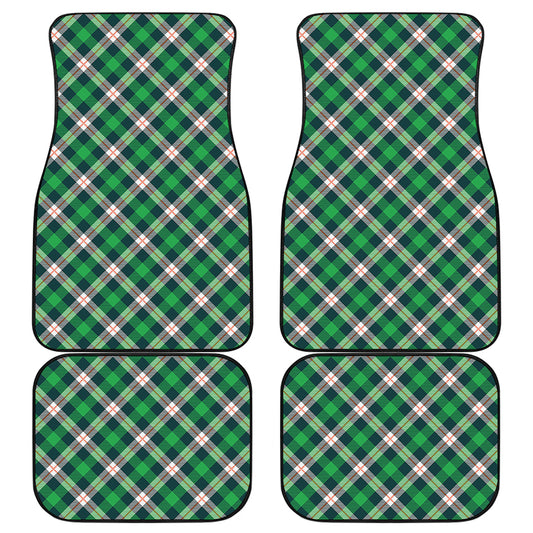 Saint Patrick's Day Irish Tartan Print Front and Back Car Floor Mats