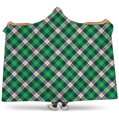 Saint Patrick's Day Irish Tartan Print Hooded Blanket