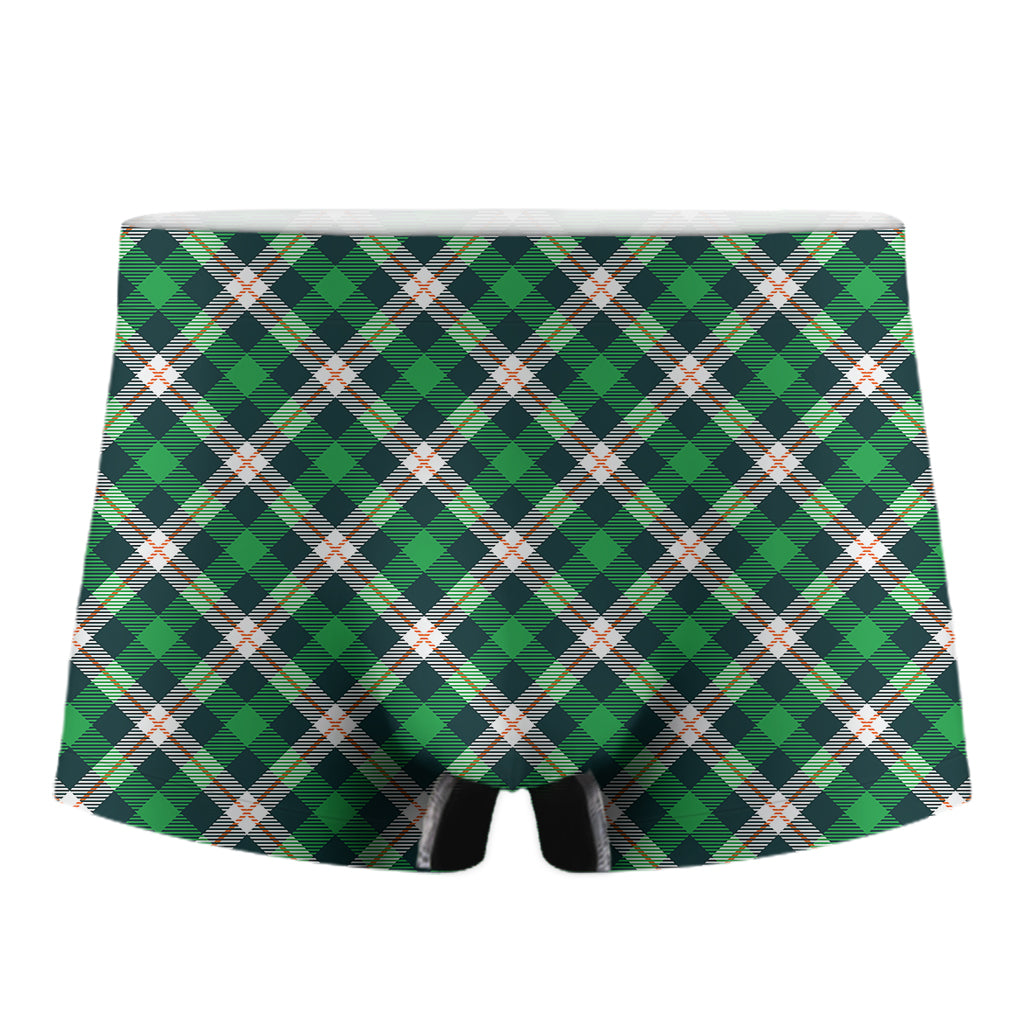 Saint Patrick's Day Irish Tartan Print Men's Boxer Briefs