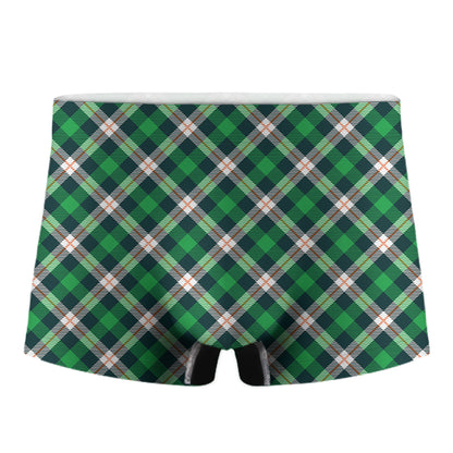 Saint Patrick's Day Irish Tartan Print Men's Boxer Briefs