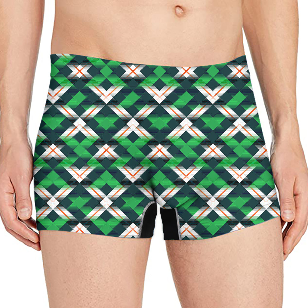 Saint Patrick's Day Irish Tartan Print Men's Boxer Briefs