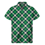 Saint Patrick's Day Irish Tartan Print Men's Short Sleeve Shirt