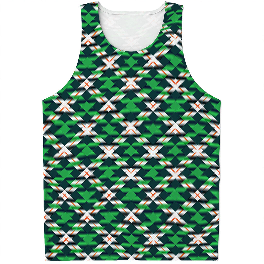Saint Patrick's Day Irish Tartan Print Men's Tank Top
