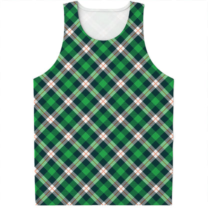 Saint Patrick's Day Irish Tartan Print Men's Tank Top