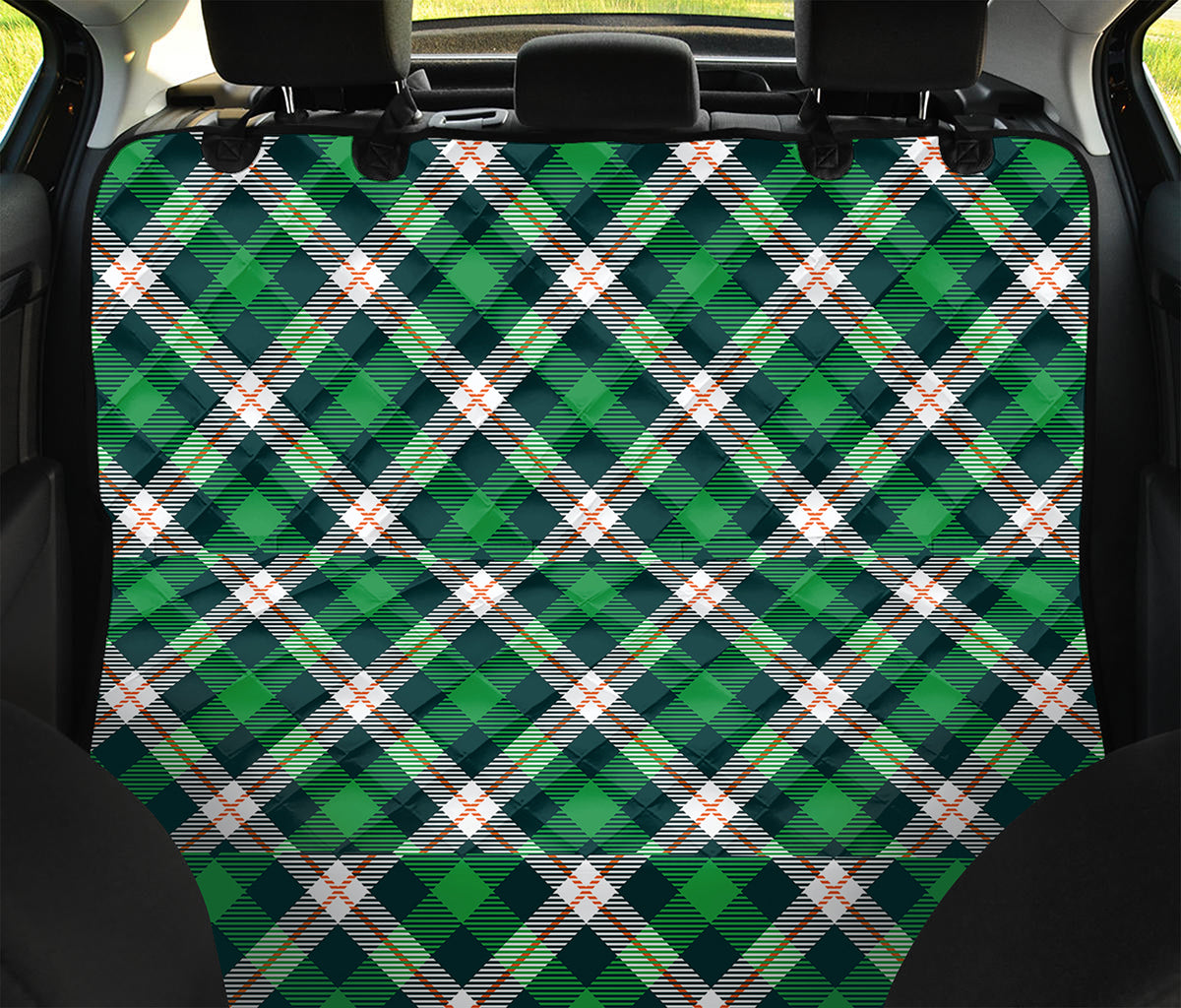 Saint Patrick's Day Irish Tartan Print Pet Car Back Seat Cover