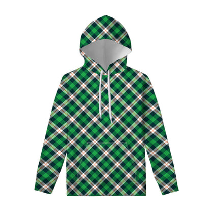 Saint Patrick's Day Irish Tartan Print Pullover Hoodie