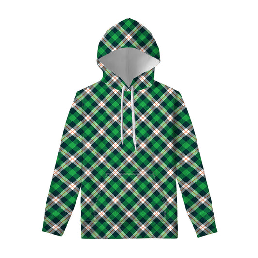 Saint Patrick's Day Irish Tartan Print Pullover Hoodie