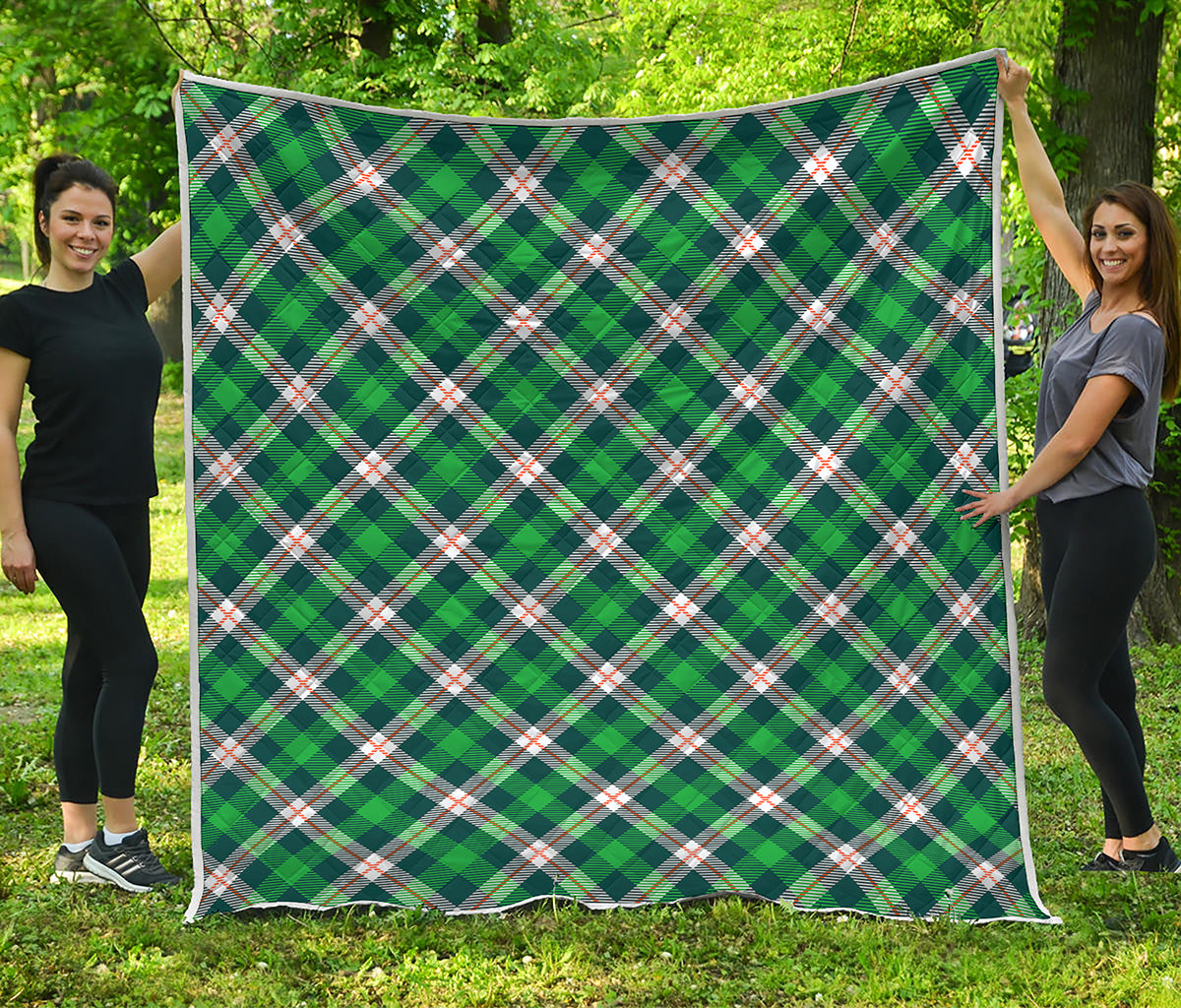 Saint Patrick's Day Irish Tartan Print Quilt