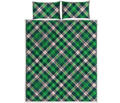 Saint Patrick's Day Irish Tartan Print Quilt Bed Set