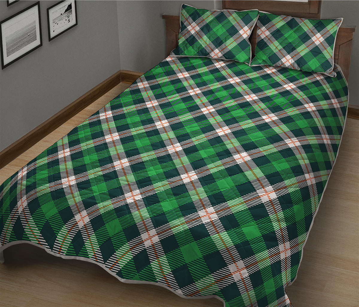 Saint Patrick's Day Irish Tartan Print Quilt Bed Set