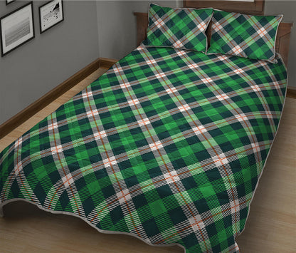 Saint Patrick's Day Irish Tartan Print Quilt Bed Set