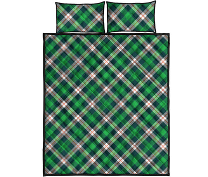 Saint Patrick's Day Irish Tartan Print Quilt Bed Set