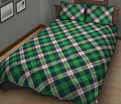 Saint Patrick's Day Irish Tartan Print Quilt Bed Set