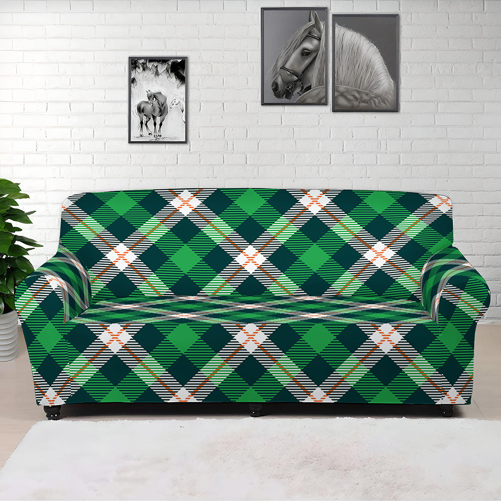 Saint Patrick's Day Irish Tartan Print Sofa Cover