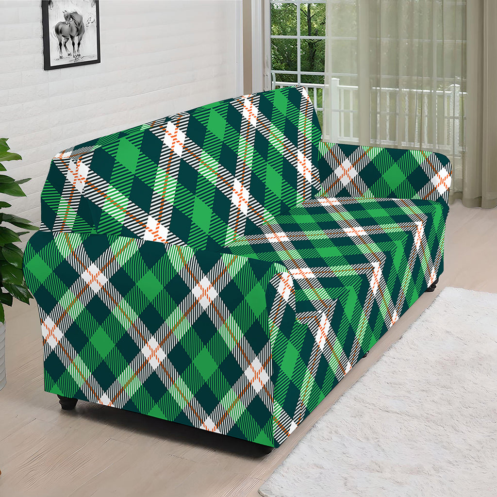 Saint Patrick's Day Irish Tartan Print Sofa Cover