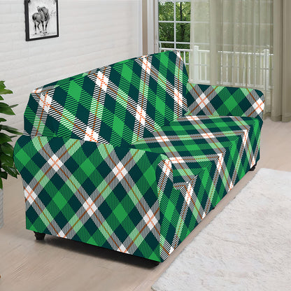 Saint Patrick's Day Irish Tartan Print Sofa Cover