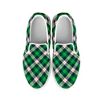 Saint Patrick's Day Irish Tartan Print White Slip On Shoes