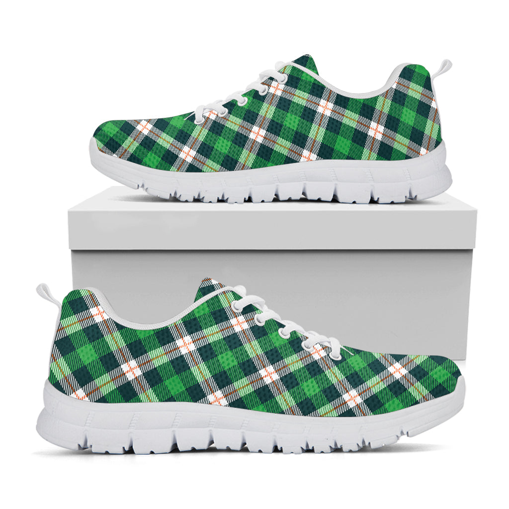 Saint Patrick's Day Irish Tartan Print White Sneakers