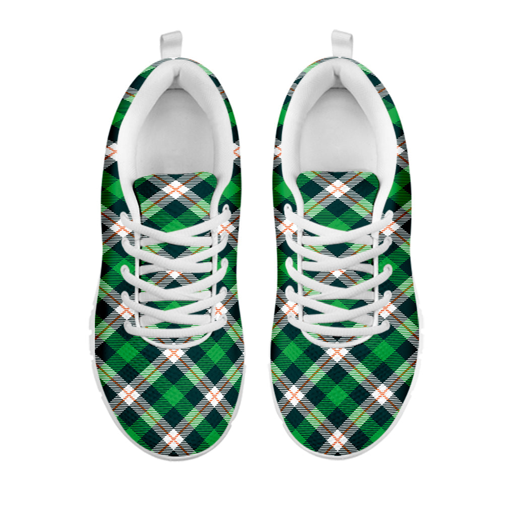 Saint Patrick's Day Irish Tartan Print White Sneakers