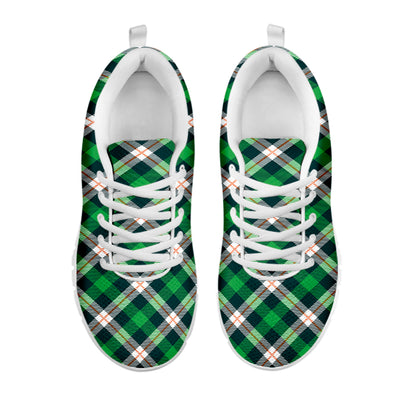 Saint Patrick's Day Irish Tartan Print White Sneakers