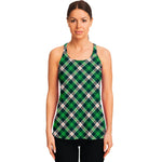 Saint Patrick's Day Irish Tartan Print Women's Racerback Tank Top
