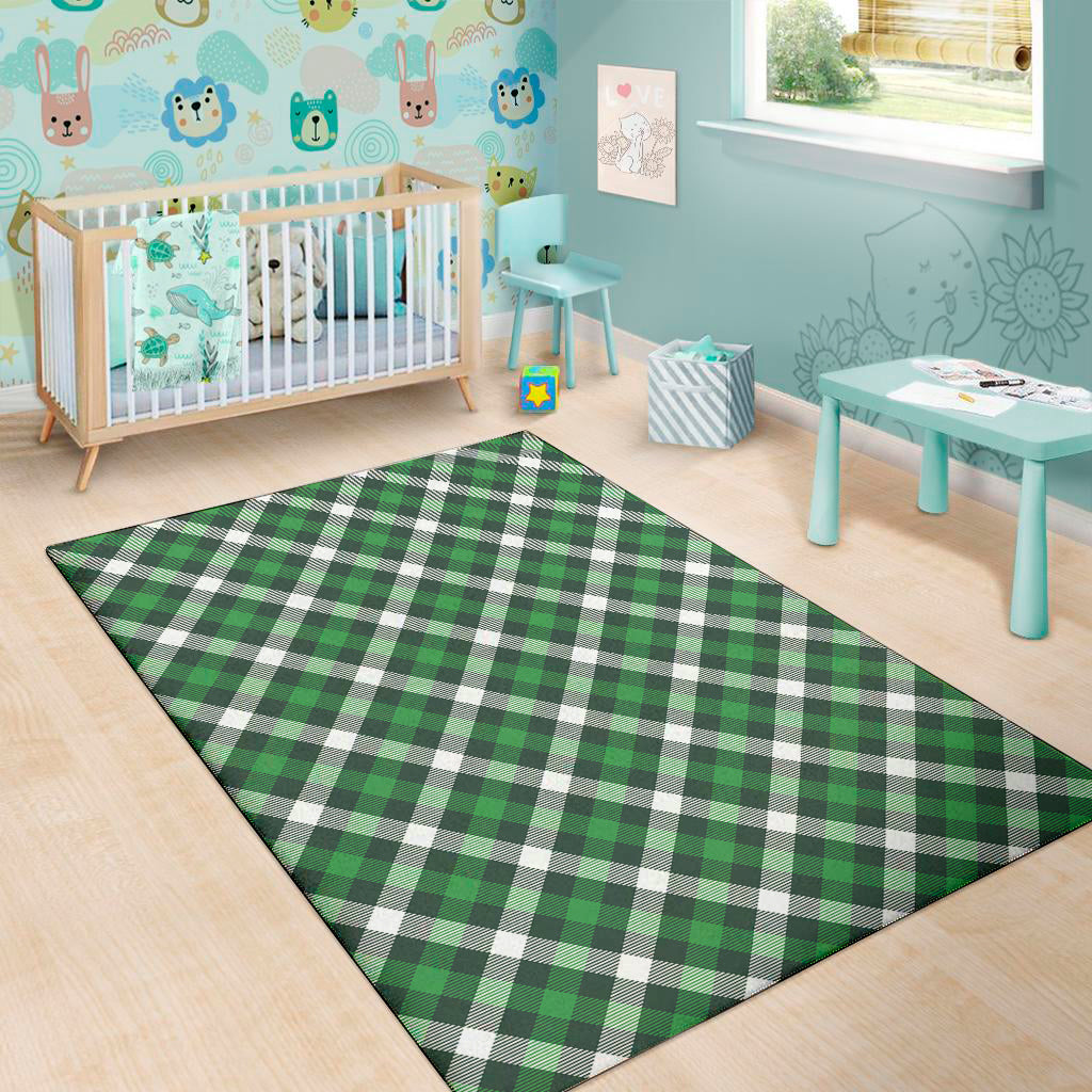 Saint Patrick's Day Plaid Pattern Print Area Rug